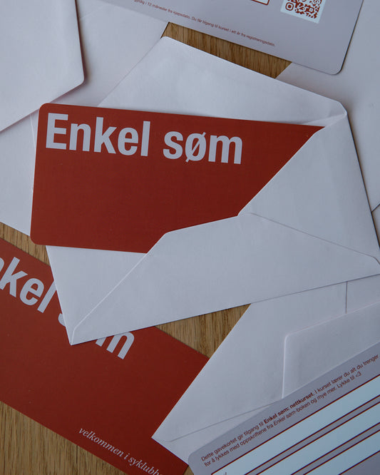 Enkel søm: nettkurset - gavekort med konvolutt (fysisk)