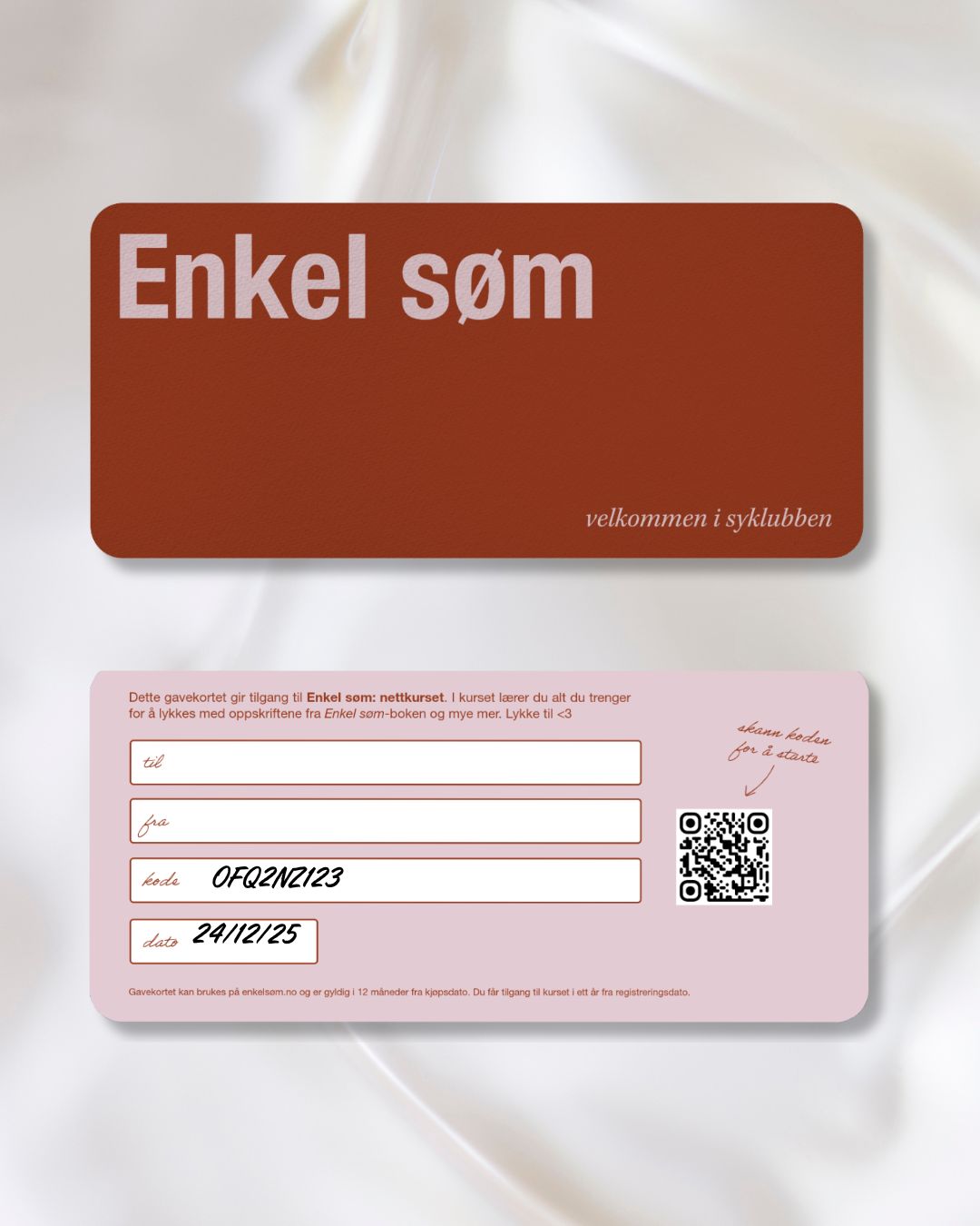 Enkel søm: nettkurset - digitalt gavekort